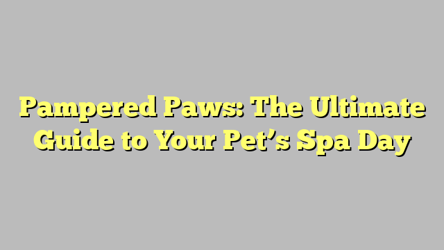 Pampered Paws: The Ultimate Guide to Your Pet’s Spa Day